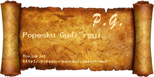 Popesku Györgyi névjegykártya